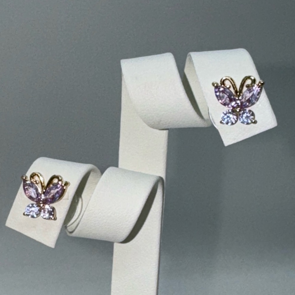 Lavender Butterfly Crystal Post Earrings Made with Swarovski Crystals